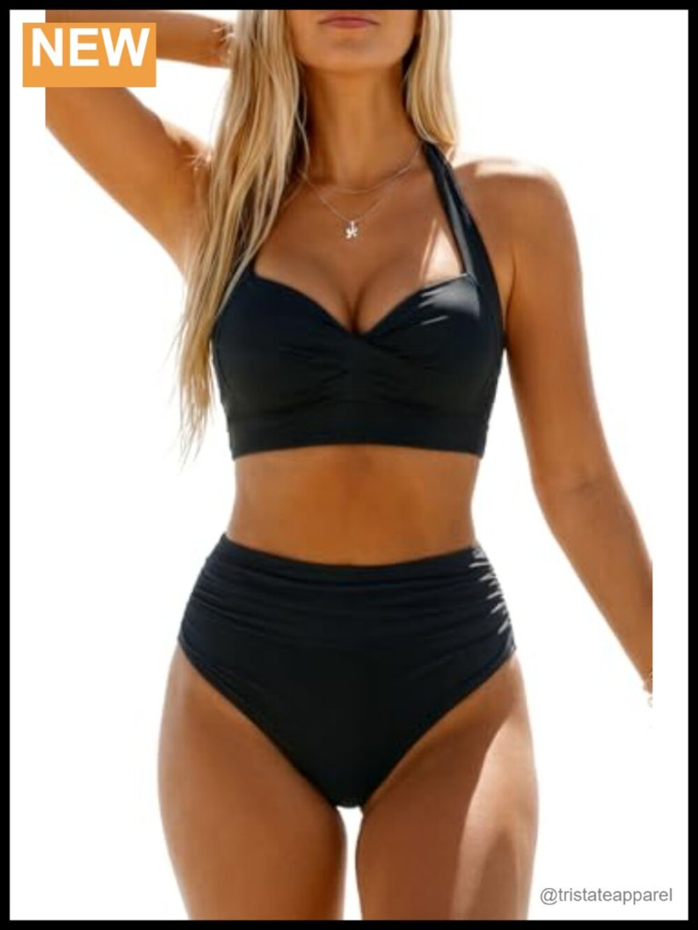 Two Piece High Waisted Bikini Push-Up Halter Swimwear